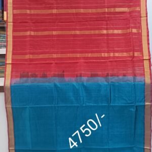 Dark Blue Kuppadam Silk Saree