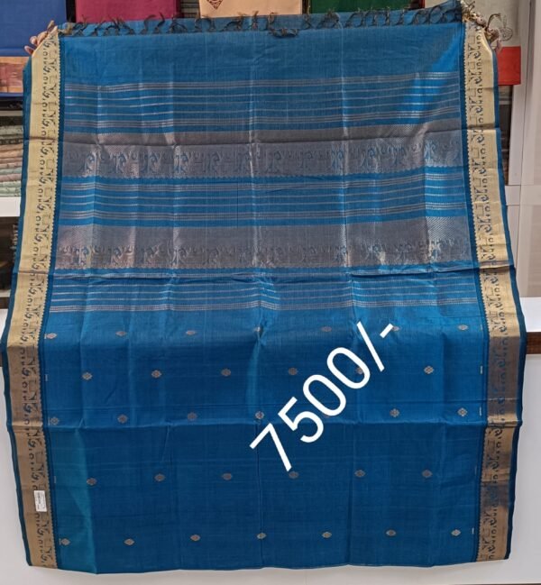 Rich Blue Kuppadam Silk Saree