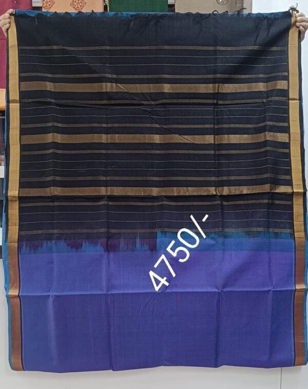 Dark Vibrating Blue Kuppadam Silk Saree