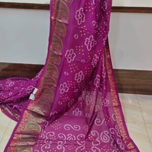Rani Bandhani Silk Saree