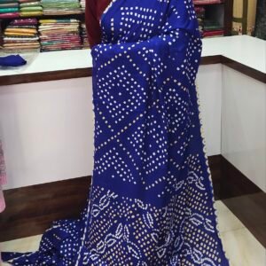 Royal Blue Bandhani Silk Saree