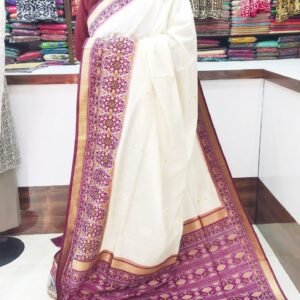 White Patola Half Silk Saree