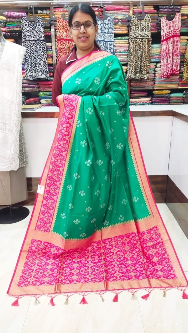 Green Patola Half Silk