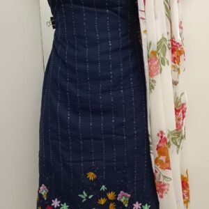 Cotton Dress Material Blue