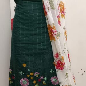 Cotton Dress Material Green